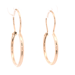 Aros de Oro Amarillo 18K Tubular con Gancho