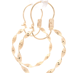 Aros de Oro Amarillo 18K Espiral Tallado con Gancho