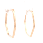 Aros de Oro Amarillo 18K Hexagonal con Cierre Criollo