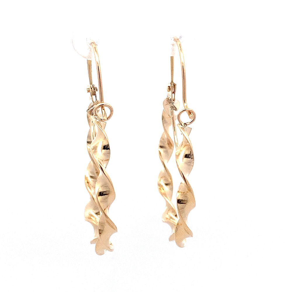 Aros de Oro Amarillo 18K Espiral con Gancho