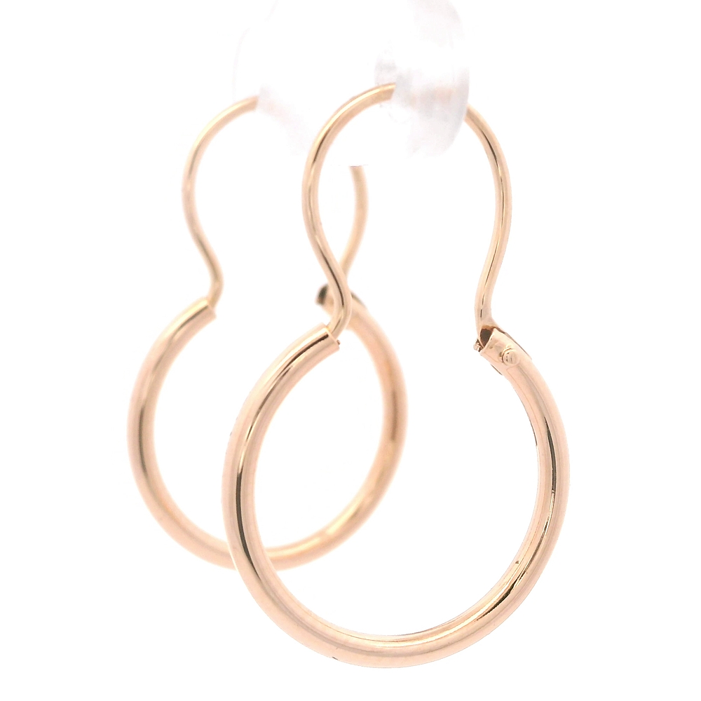 Aros de Oro Amarillo 18K Tubular con Gancho