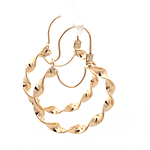 Aros de Oro Amarillo 18K Espiral con Gancho