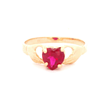 Anillo de Oro Amarillo 18K con Piedra Fucsia