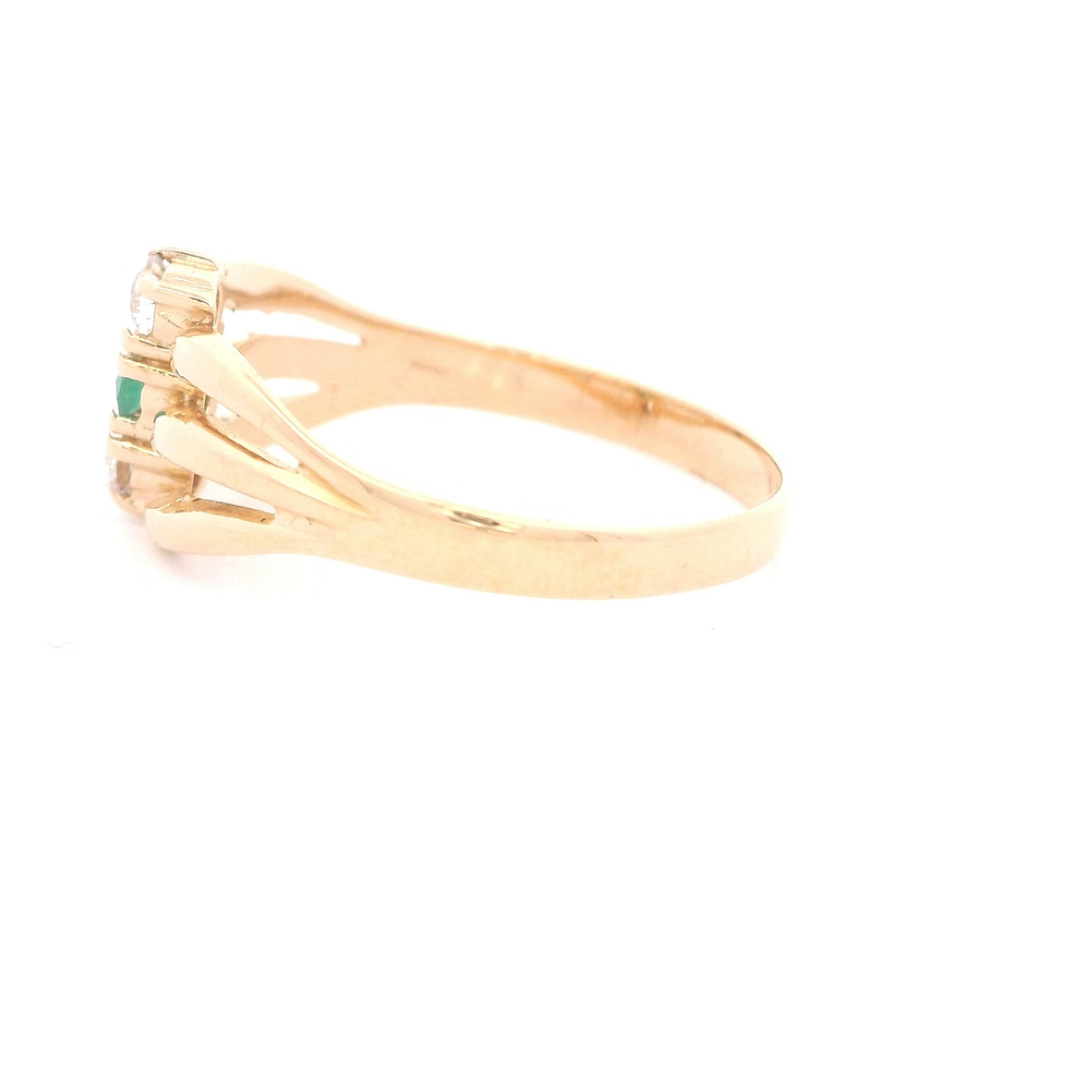 Anillo de Oro Amarillo 18K Calado con Diamante