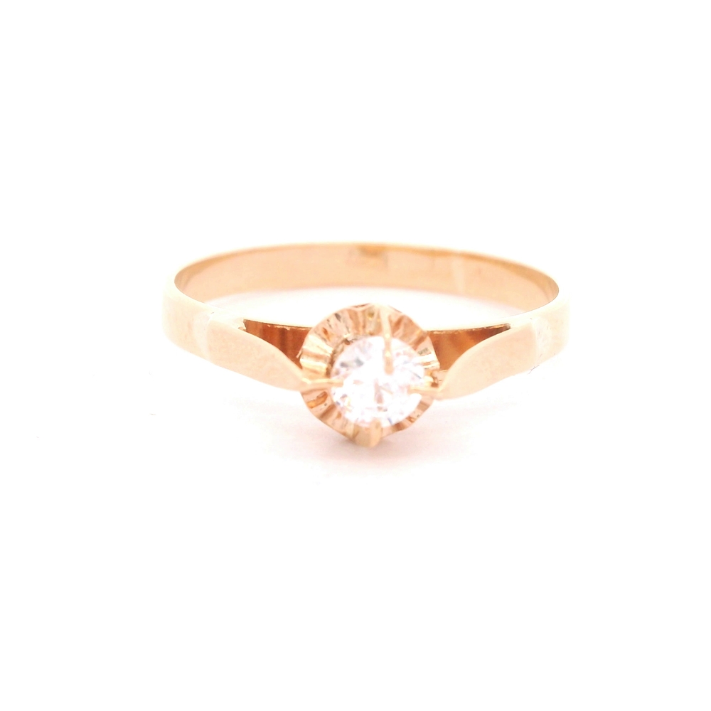 Anillo Chatón Circular Oro Amarillo 18K