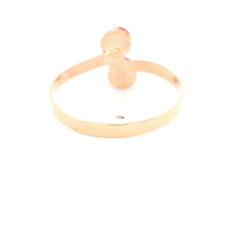 Anillo de Oro Amarillo 18K con Piedra Fucsia