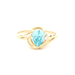 Anillo de Oro Amarillo 18K Calado con Diamante