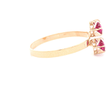 Anillo de Oro Amarillo 18K con Piedra Fucsia