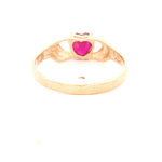 Anillo de Oro Amarillo 18K con Piedra Fucsia