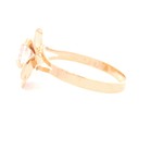Anillo de Oro Amarillo 18K Flor con Diamante