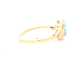 Anillo de Oro Amarillo 18K Calado con Diamante