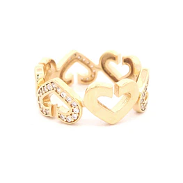 Anillo de Oro Amarillo 18K Corazón Calado 