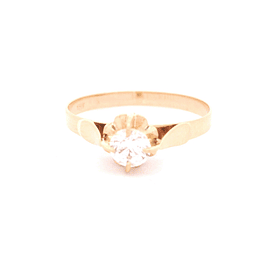 Anillo de Oro Amarillo 18K Circular con Diamante