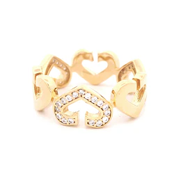 Anillo de Oro Amarillo 18K Corazón Calado 
