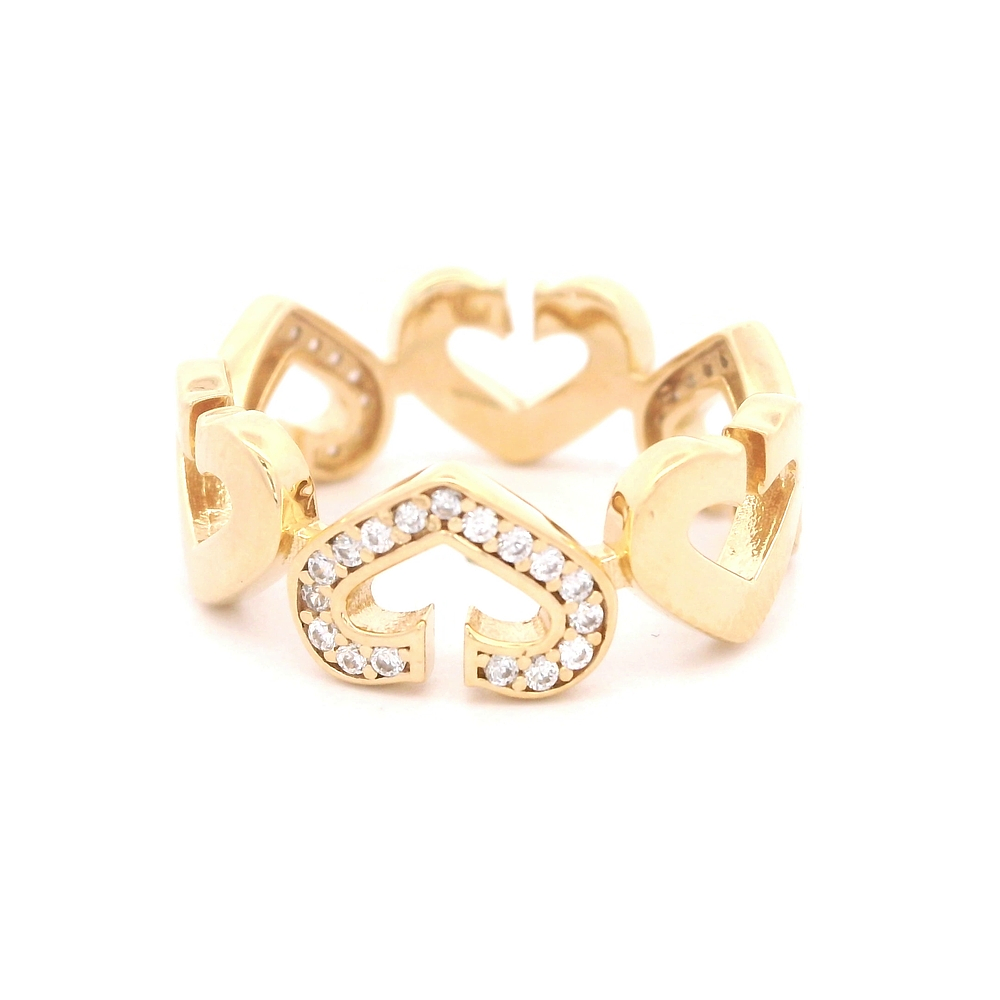 Anillo de Oro Amarillo 18K Calado con Diamante
