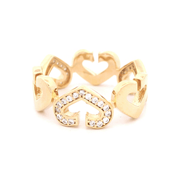 Anillo de Oro Amarillo 18K Calado con Diamante