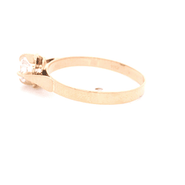 Anillo de Oro Amarillo 18K Circular con Diamante