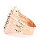 Anillo de Oro Amarillo 18K Sello con Piedra Fucsia