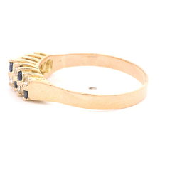 Anillo de Oro Amarillo 18K Cintillo con Diamante