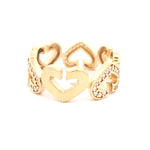 Anillo de Oro Amarillo 18K Calado con Diamante