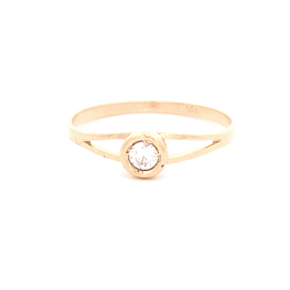 Anillo de Oro Amarillo 18K Calado con Diamante