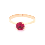 Anillo de Oro Amarillo 18K Solitario con Piedra Fucsia