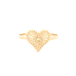 Anillo de Oro Amarillo 18K Corazón con Diamantes