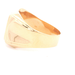 Anillo de Oro Amarillo 18K Sello con Piedra Fucsia