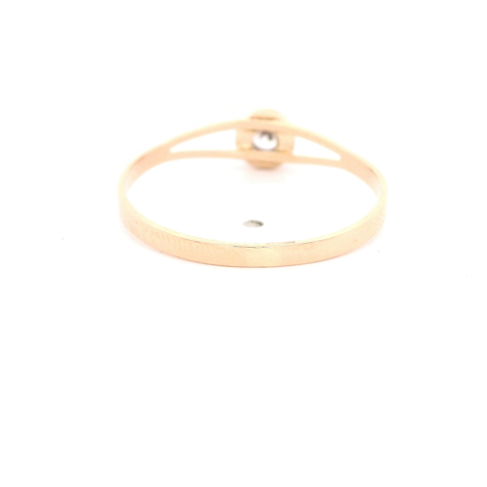Anillo de Oro Amarillo 18K Calado con Diamante