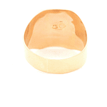 Anillo de Oro Amarillo 18K Sello con Piedra Fucsia