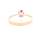 Anillo de Oro Amarillo 18K Solitario con Piedra Fucsia