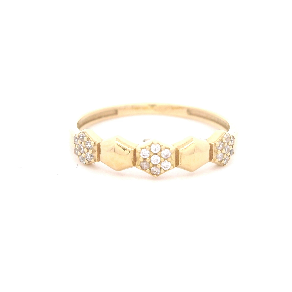 Anillo de Oro Amarillo 18K Cintillo con Diamante