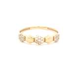 Anillo de Oro Amarillo 18K Cintillo con Diamante
