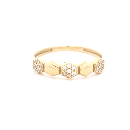 Anillo de Oro Amarillo 18K Cintillo con Diamante