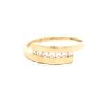 Anillo de Oro Amarillo 18K Cintillo con Diamante