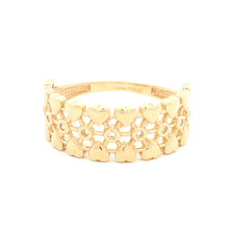 Anillo de Oro Amarillo 18K Cintillo con Diamante