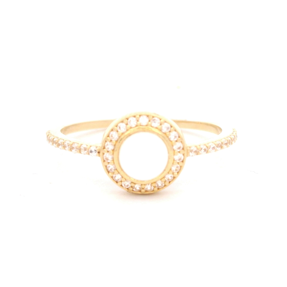 Anillo de Oro Amarillo 18K Halo con Ópalo