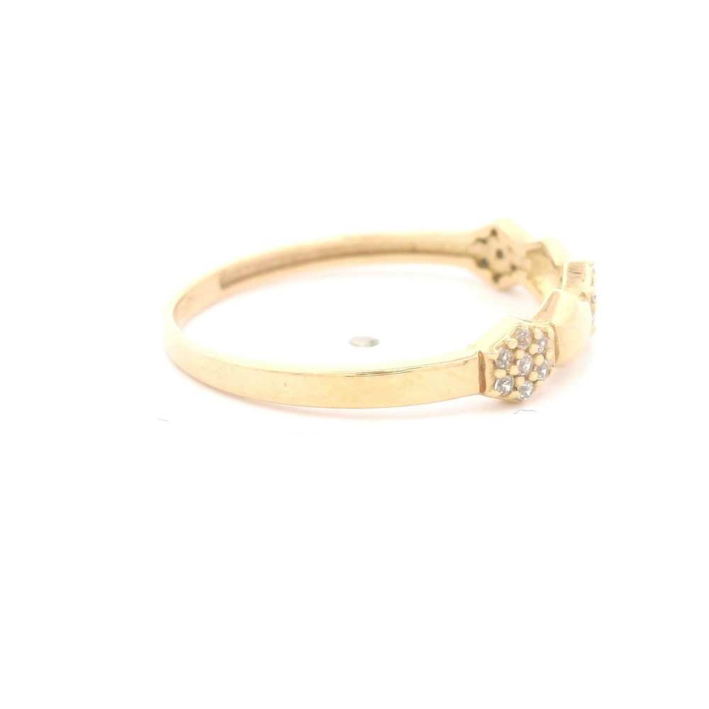 Anillo de Oro Amarillo 18K Cintillo con Diamante