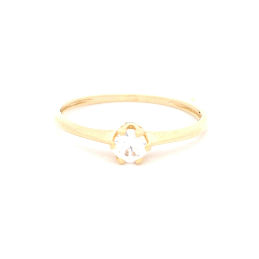 Anillo de Oro Amarillo 18K Solitario con Diamante