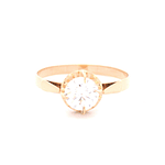 Anillo de Oro Amarillo 18K Circular con Diamante