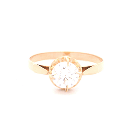 Anillo de Oro Amarillo 18K Circular con Diamante