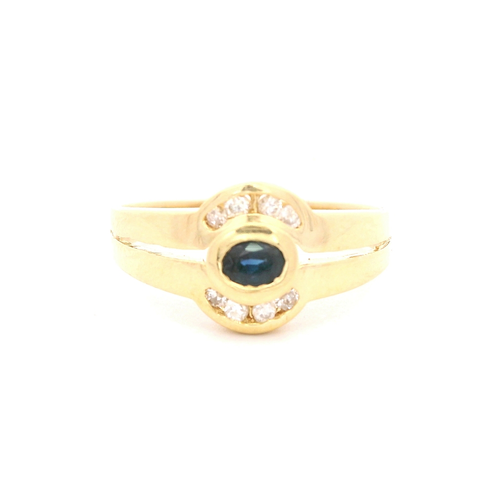 Anillo de Oro Amarillo 18K Calado con Diamante