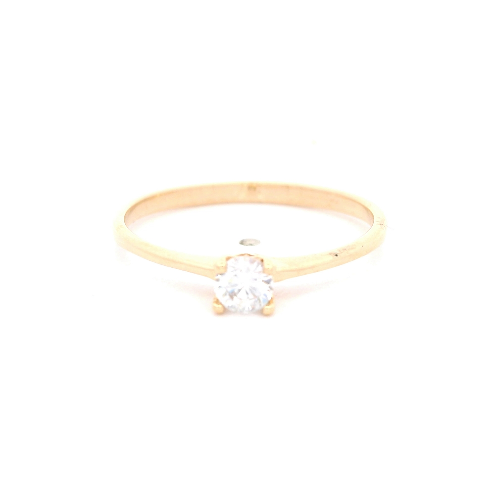 Anillo de Oro Amarillo 18K Solitario con Diamante
