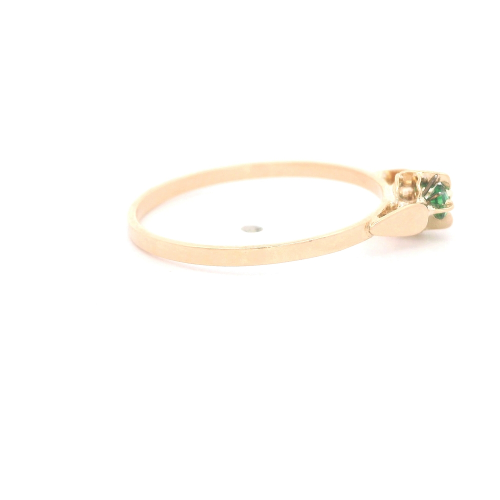 Anillo de Oro Amarillo 18K Circular con Micropiedras