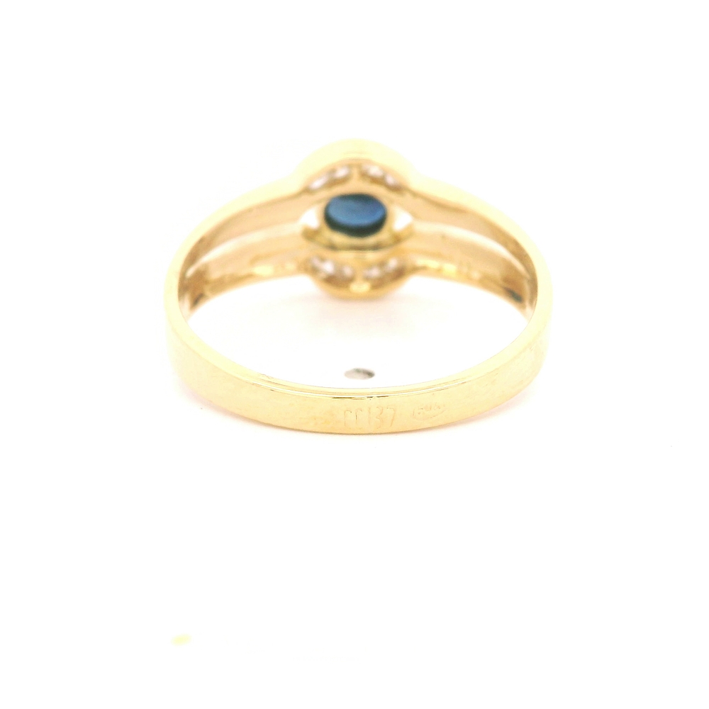 Anillo de Oro Amarillo 18K Calado con Diamante