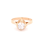 Anillo de Oro Amarillo 18K Circular con Diamante