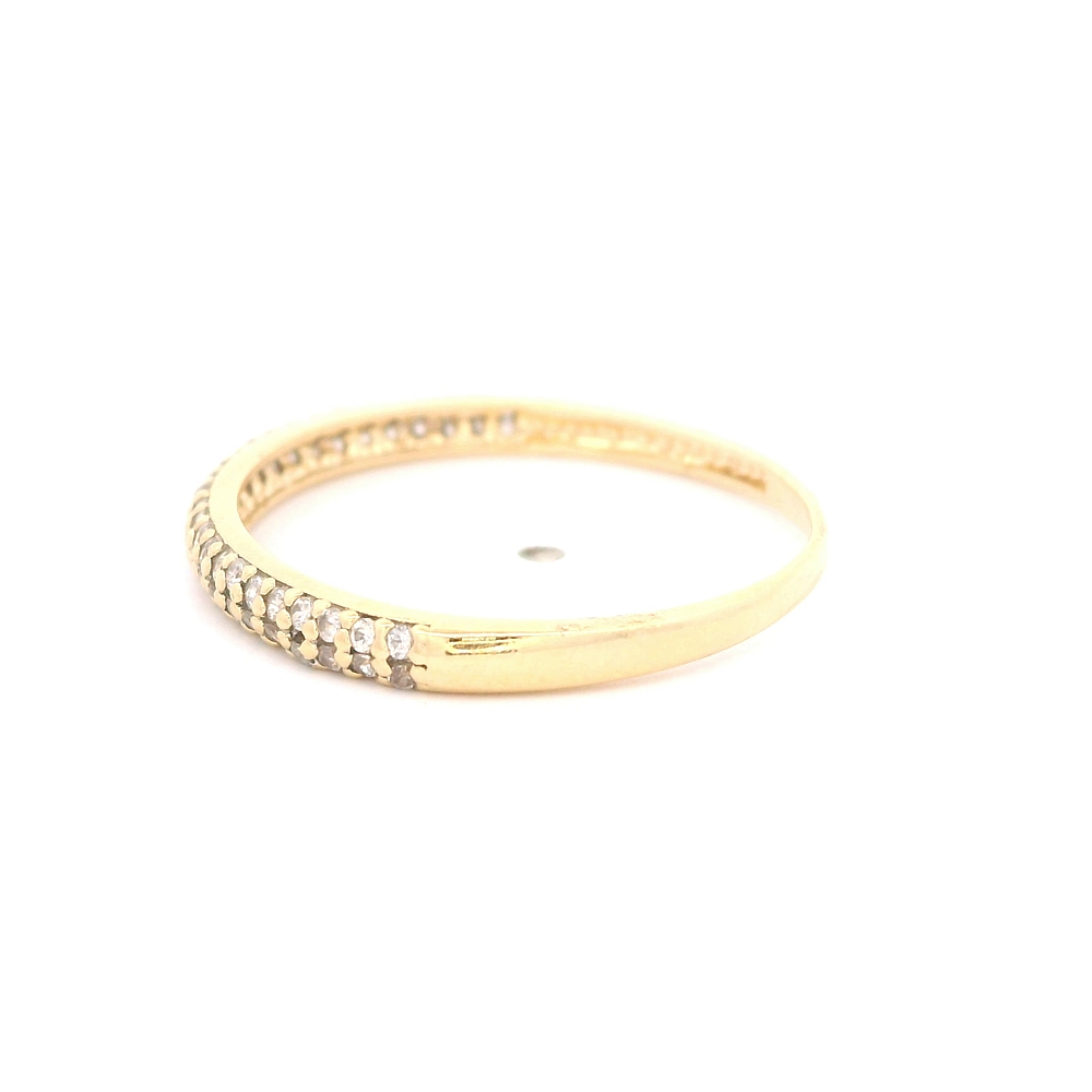 Anillo de Oro Amarillo 18K Cintillo con Diamante