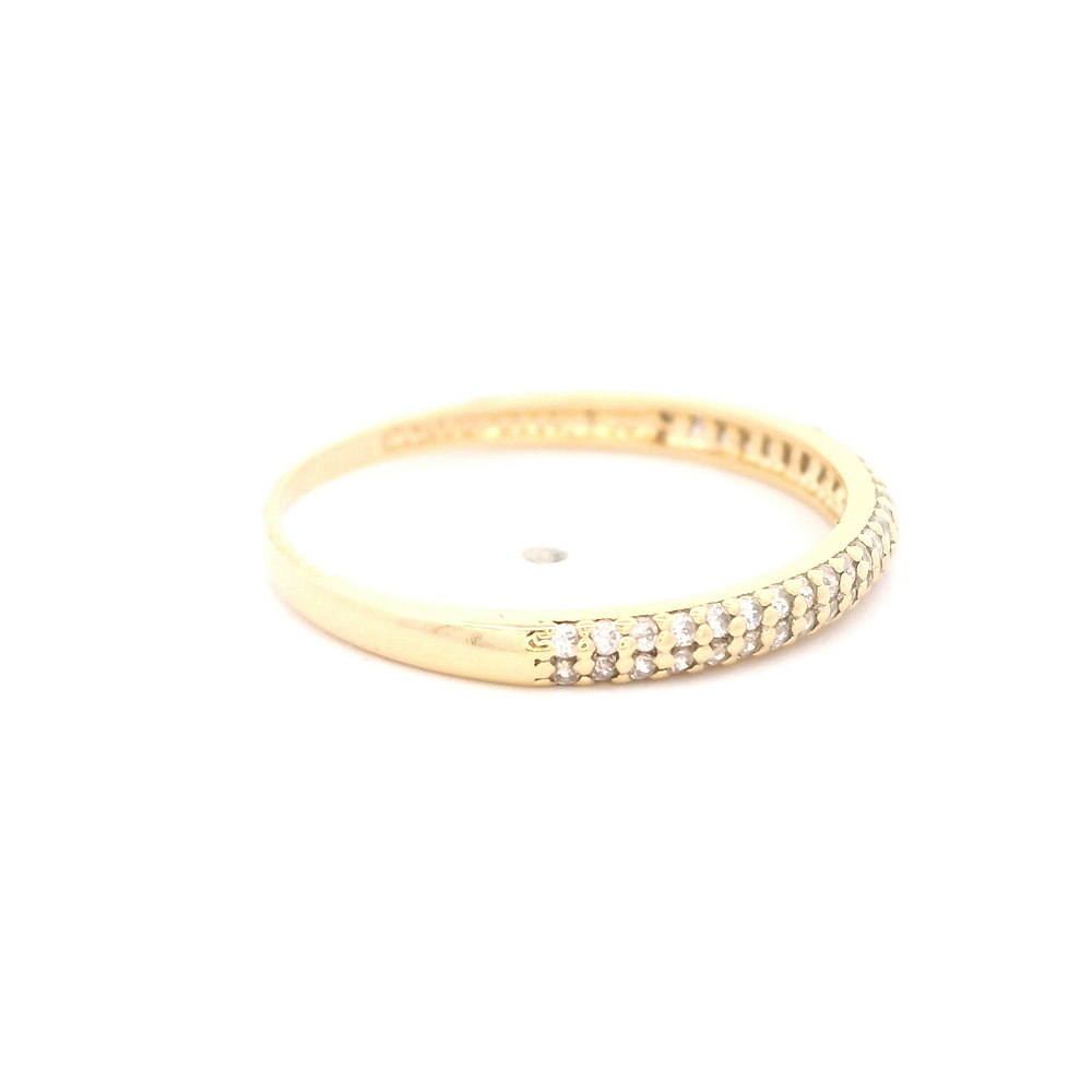 Anillo de Oro Amarillo 18K Cintillo con Diamante