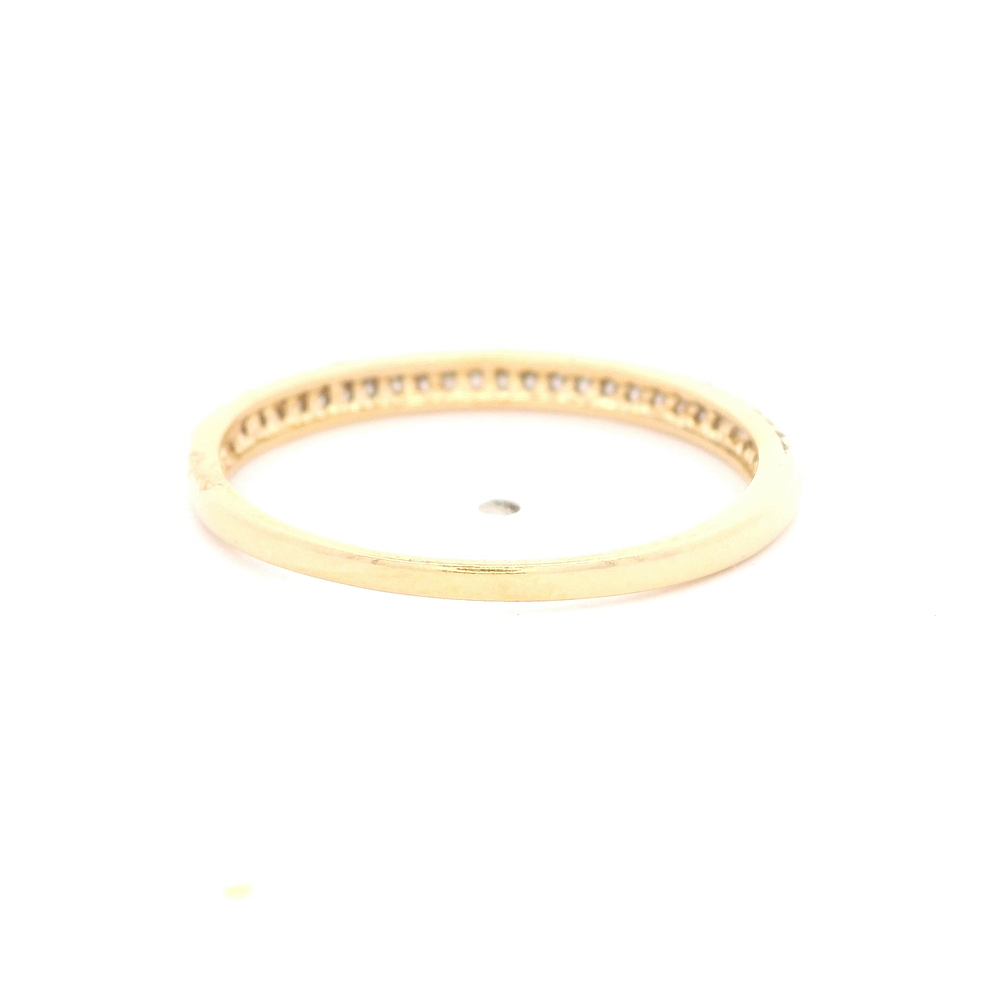 Anillo de Oro Amarillo 18K Cintillo con Diamante