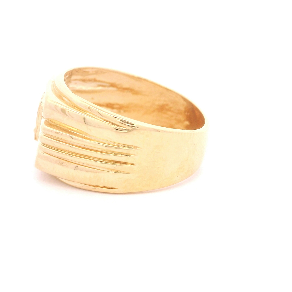 Anillo de Oro Amarillo 18K Sello con Diamante